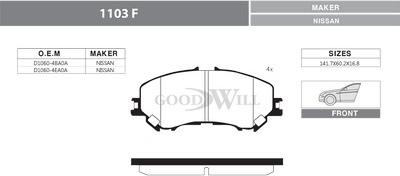 GoodWill 1103 F - Kit pastiglie freno, Freno a disco autozon.pro