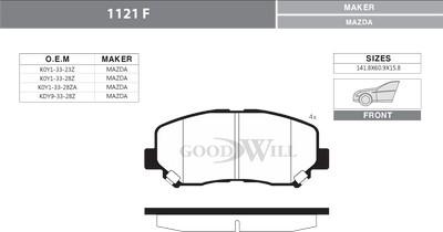 GoodWill 1121 F - Kit pastiglie freno, Freno a disco autozon.pro