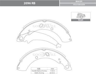 GoodWill 2096 RB - Kit ganasce freno autozon.pro