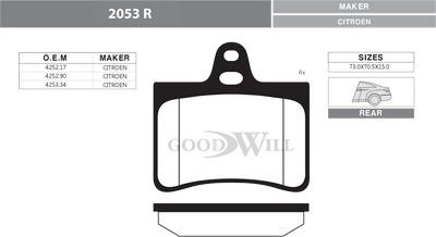 GoodWill 2053 R - Kit pastiglie freno, Freno a disco autozon.pro