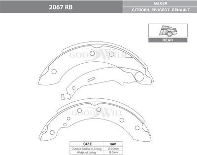 GoodWill 2067 RB - Kit ganasce freno autozon.pro