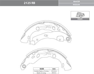 GoodWill 2125 RB - Kit ganasce freno autozon.pro