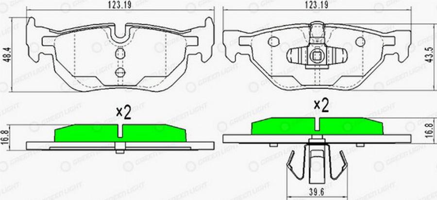 Green Light GLBP0049 - Kit pastiglie freno, Freno a disco autozon.pro