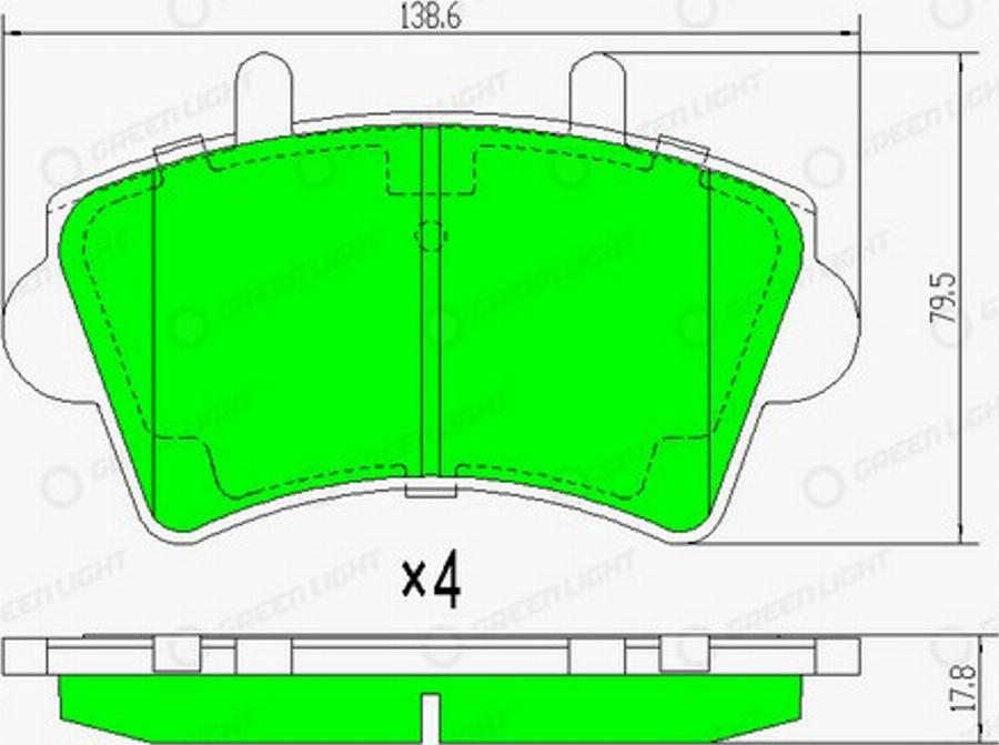 Green Light GLBP0063 - Kit pastiglie freno, Freno a disco autozon.pro