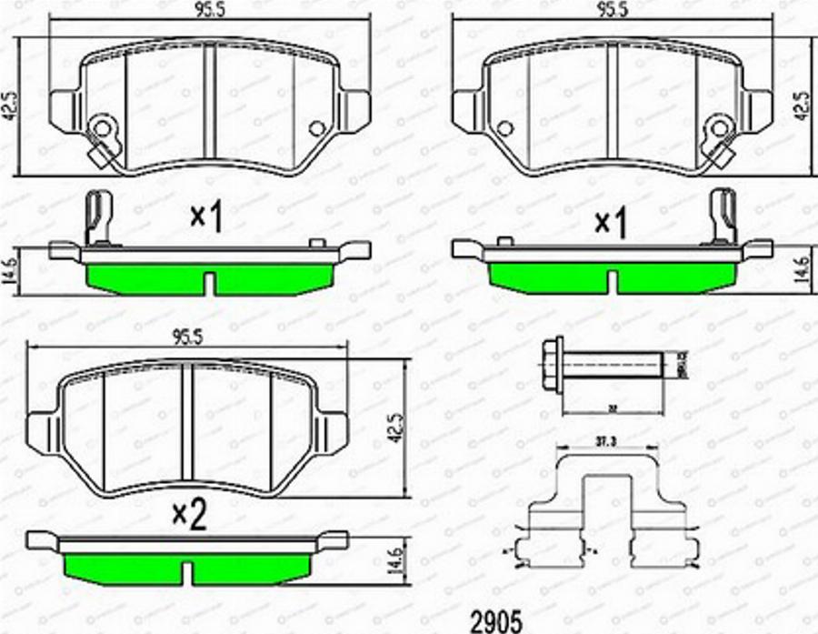 Green Light GLBP0009 - Kit pastiglie freno, Freno a disco autozon.pro