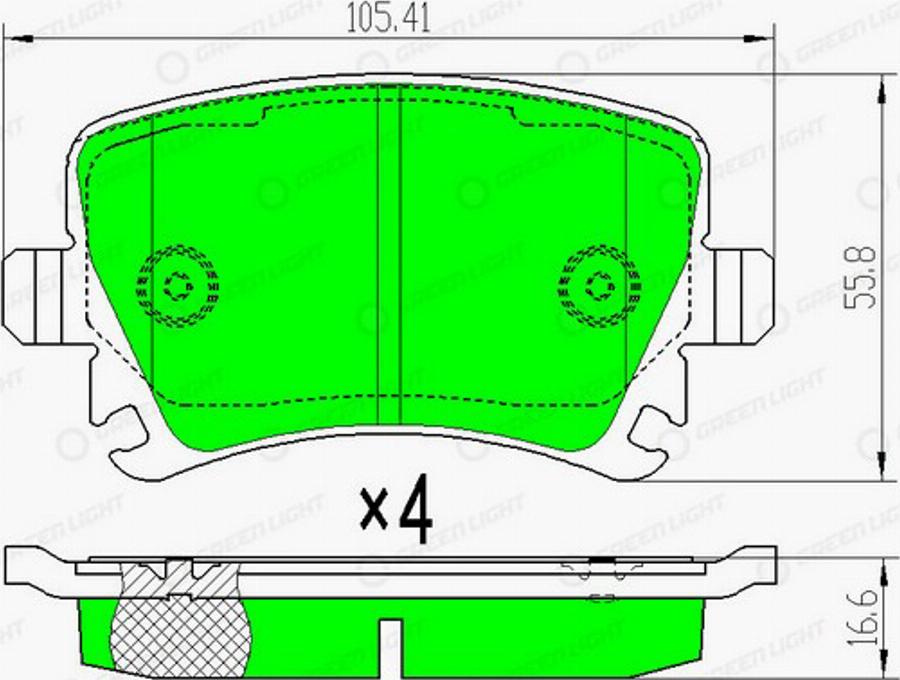 Green Light GLBP0004 - Kit pastiglie freno, Freno a disco autozon.pro