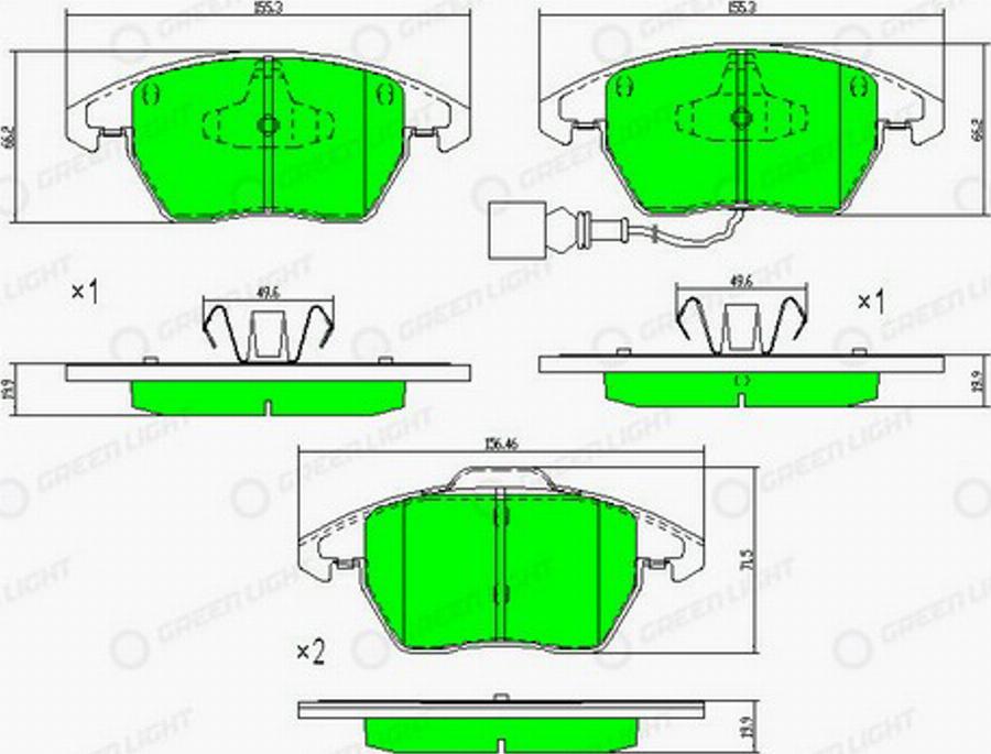 Green Light GLBP0003 - Kit pastiglie freno, Freno a disco autozon.pro