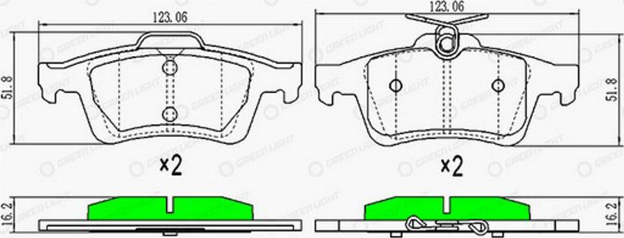 Green Light GLBP0010 - Kit pastiglie freno, Freno a disco autozon.pro