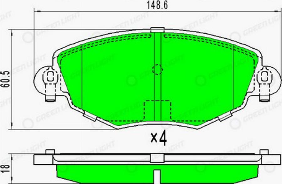 Green Light GLBP0083 - Kit pastiglie freno, Freno a disco autozon.pro