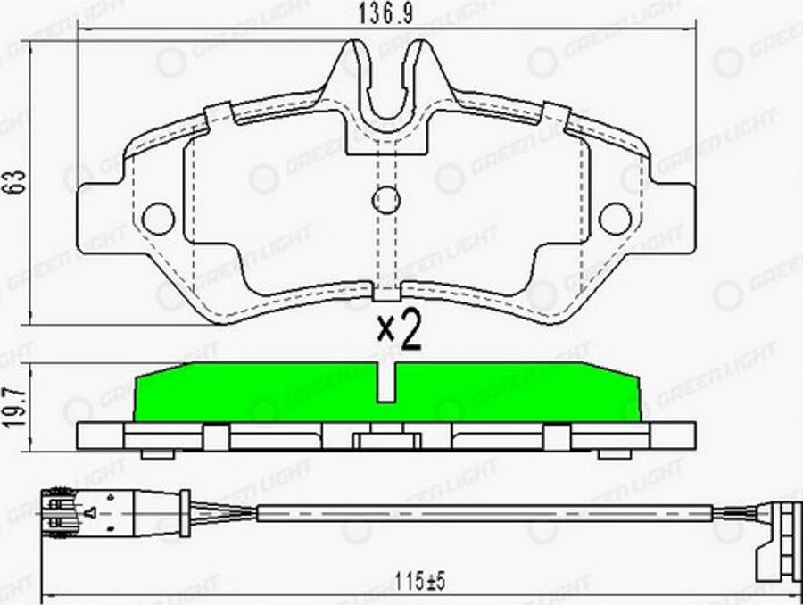 Green Light GLBP0087 - Kit pastiglie freno, Freno a disco autozon.pro