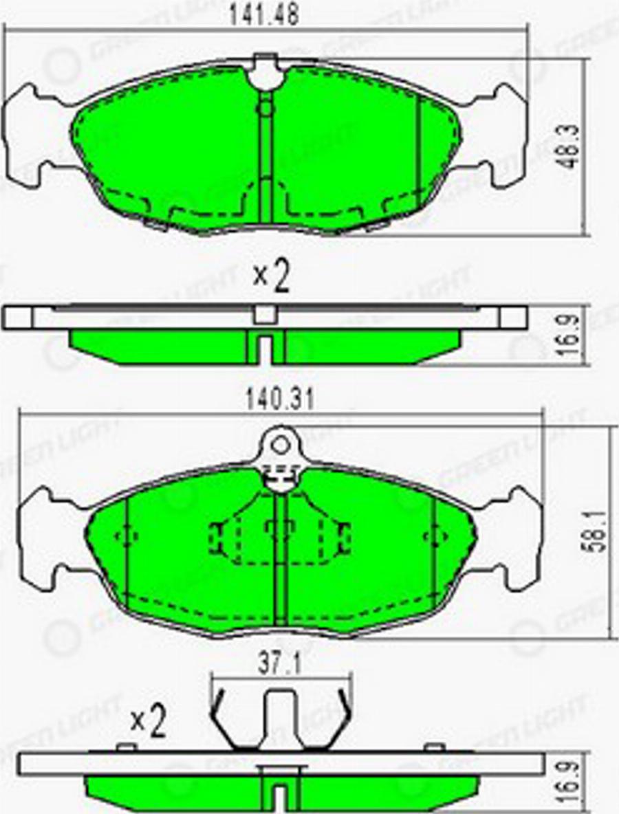 Green Light GLBP0030 - Kit pastiglie freno, Freno a disco autozon.pro