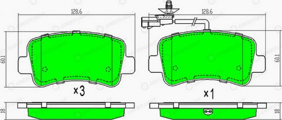 Green Light GLBP0079 - Kit pastiglie freno, Freno a disco autozon.pro