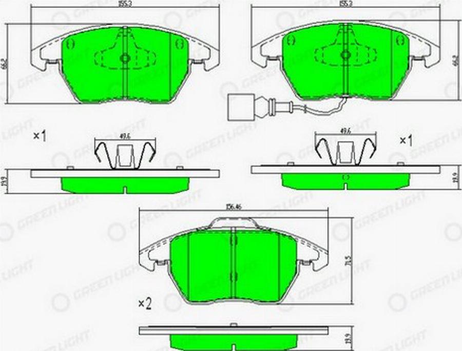 Green Light GLBP0199 - Kit pastiglie freno, Freno a disco autozon.pro