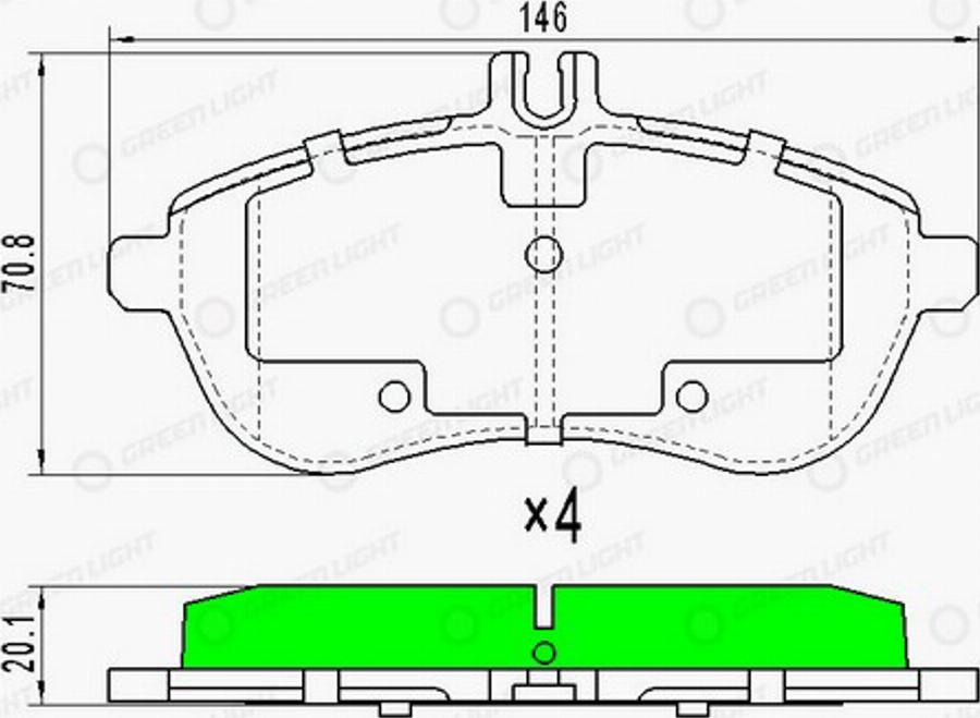 Green Light GLBP0149 - Kit pastiglie freno, Freno a disco autozon.pro