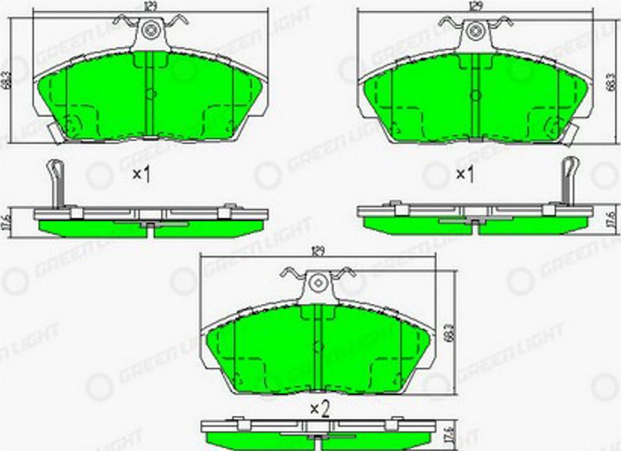 Green Light GLBP0140 - Kit pastiglie freno, Freno a disco autozon.pro