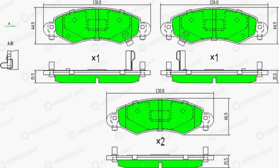 Green Light GLBP0152 - Kit pastiglie freno, Freno a disco autozon.pro