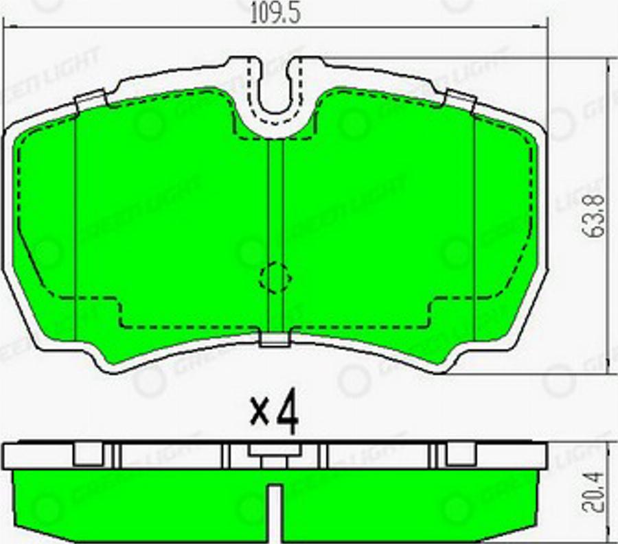 Green Light GLBP0165 - Kit pastiglie freno, Freno a disco autozon.pro