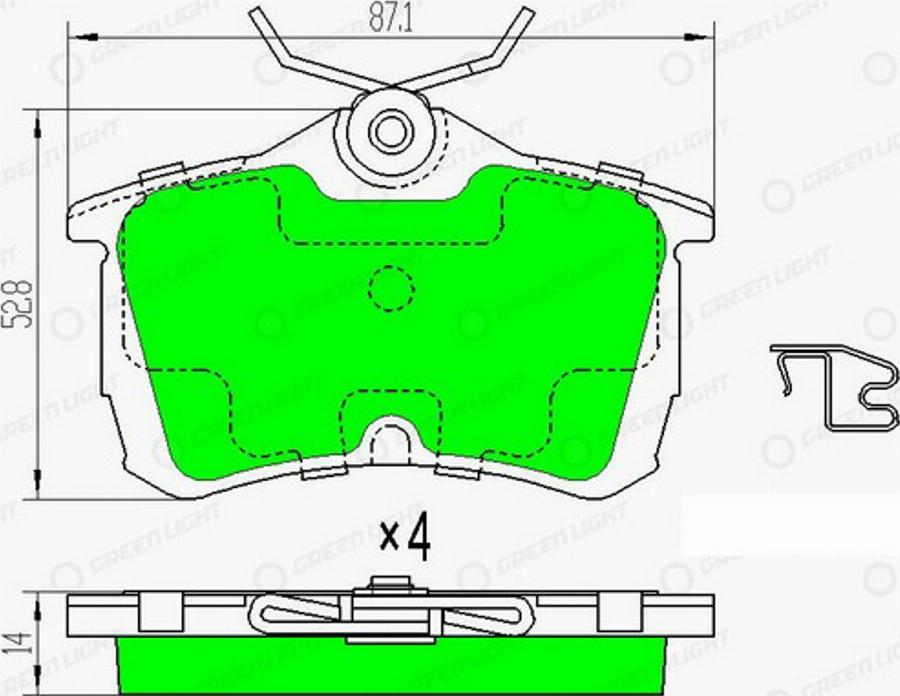 Green Light GLBP0166 - Kit pastiglie freno, Freno a disco autozon.pro