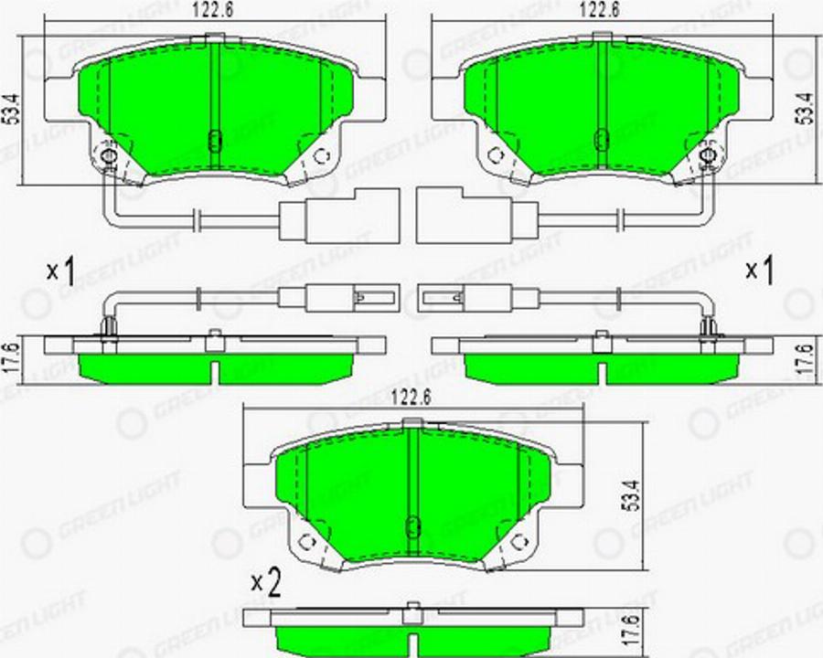 Green Light GLBP0168 - Kit pastiglie freno, Freno a disco autozon.pro