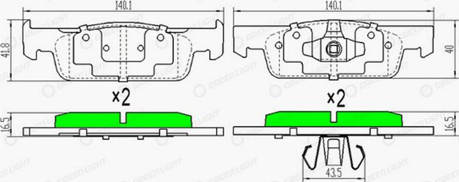 Green Light GLBP0118 - Kit pastiglie freno, Freno a disco autozon.pro