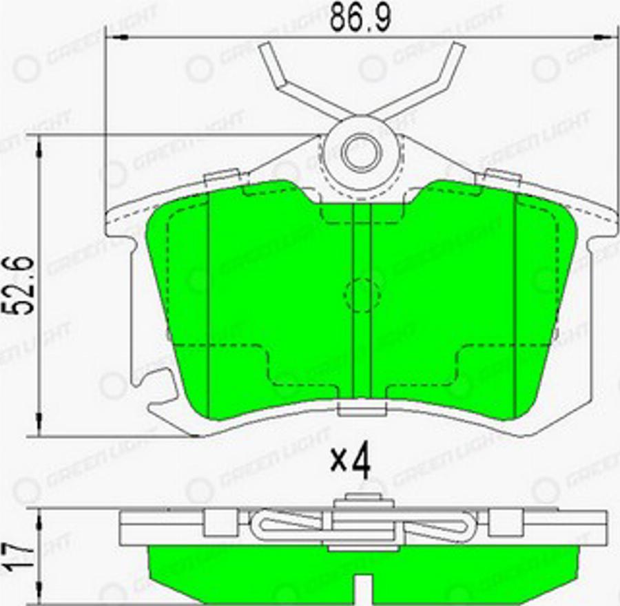 Green Light GLBP0113 - Kit pastiglie freno, Freno a disco autozon.pro