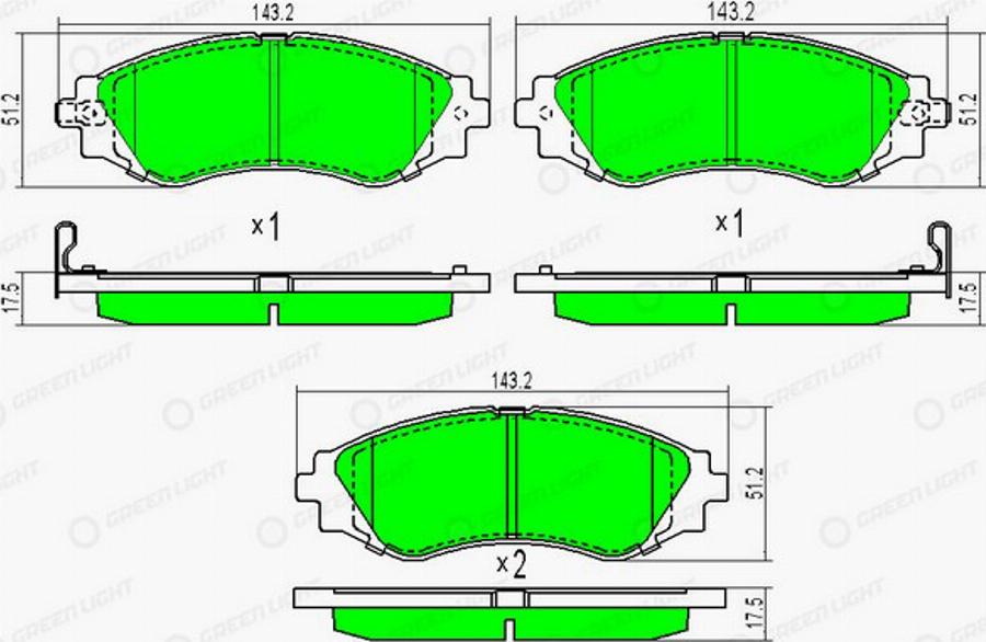 Green Light GLBP0186 - Kit pastiglie freno, Freno a disco autozon.pro