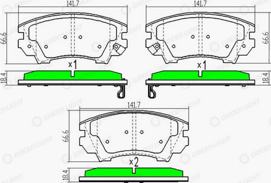 Green Light GLBP0133 - Kit pastiglie freno, Freno a disco autozon.pro