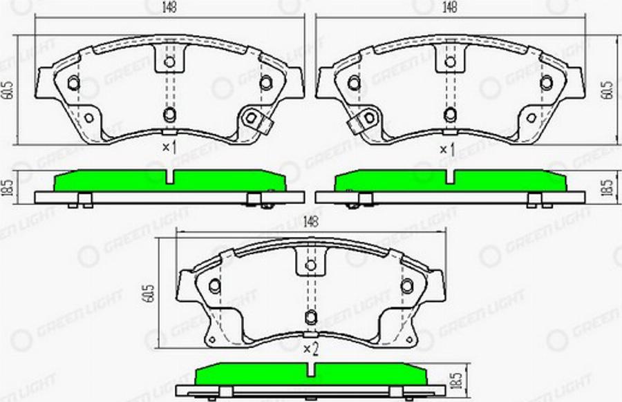 Green Light GLBP0132 - Kit pastiglie freno, Freno a disco autozon.pro