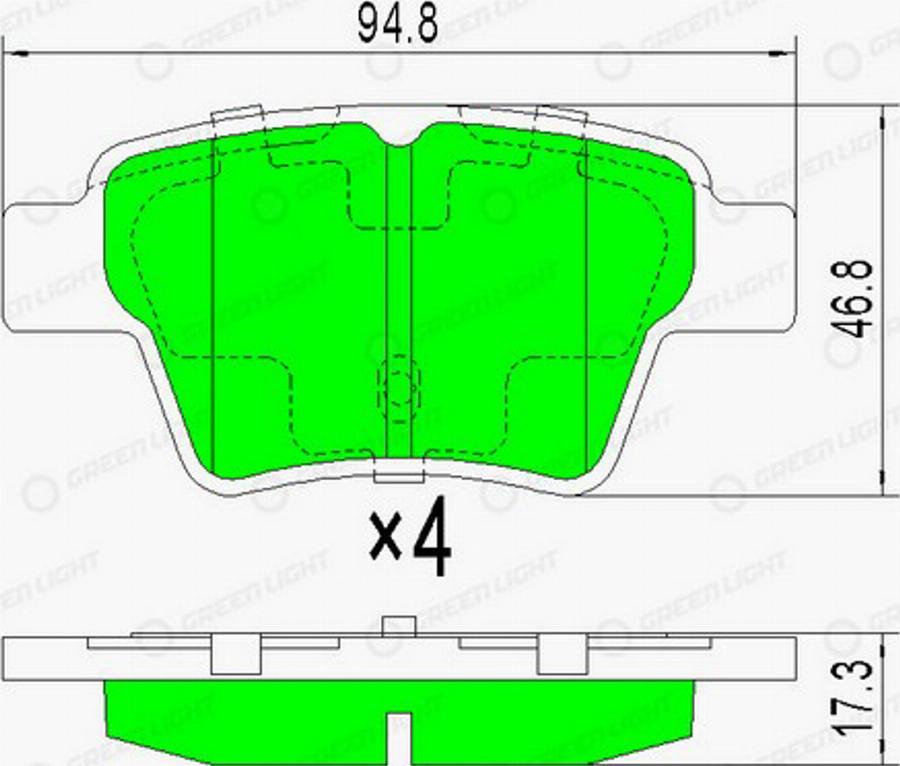 Green Light GLBP0128 - Kit pastiglie freno, Freno a disco autozon.pro