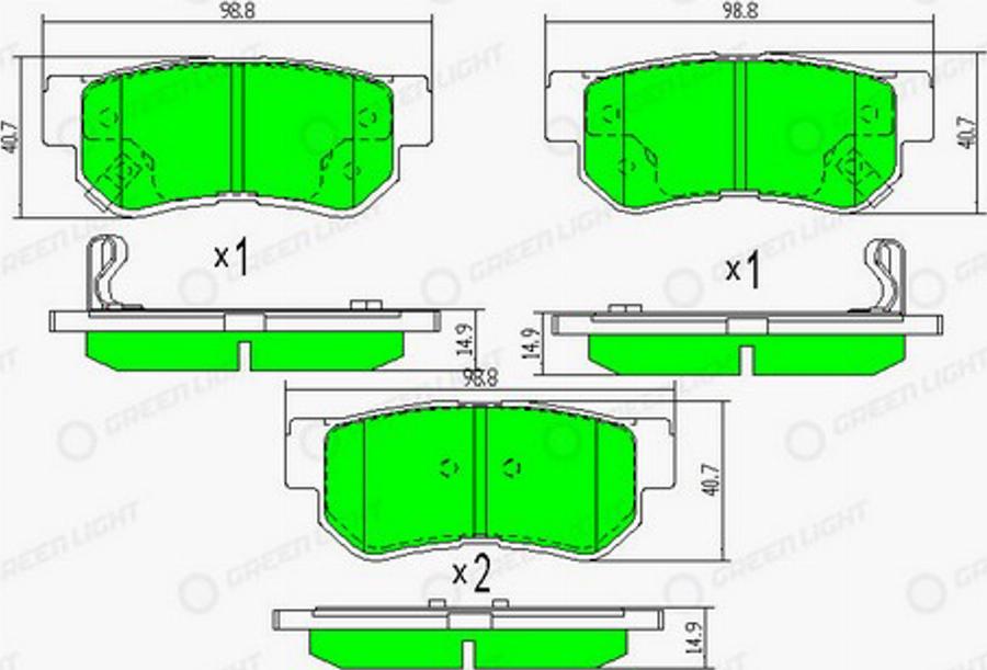 Green Light GLBP0127 - Kit pastiglie freno, Freno a disco autozon.pro