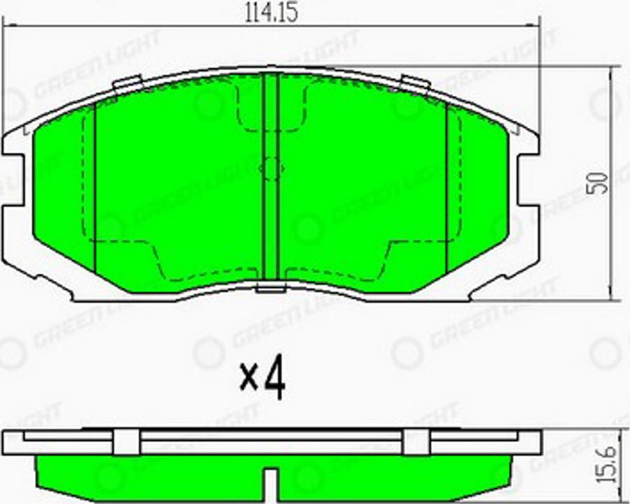 Green Light GLBP0308 - Kit pastiglie freno, Freno a disco autozon.pro