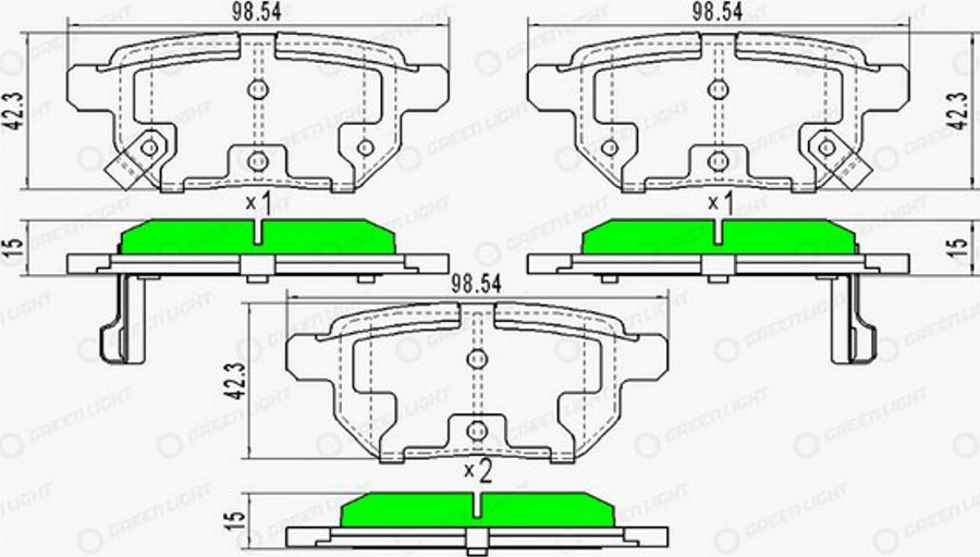 Green Light GLBP0330 - Kit pastiglie freno, Freno a disco autozon.pro