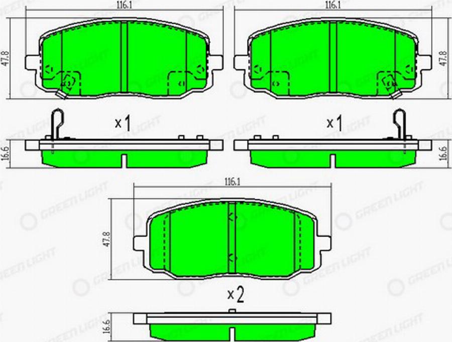 Green Light GLBP0338 - Kit pastiglie freno, Freno a disco autozon.pro