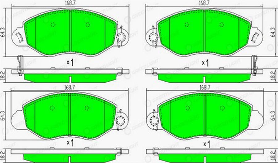 Green Light GLBP0329 - Kit pastiglie freno, Freno a disco autozon.pro