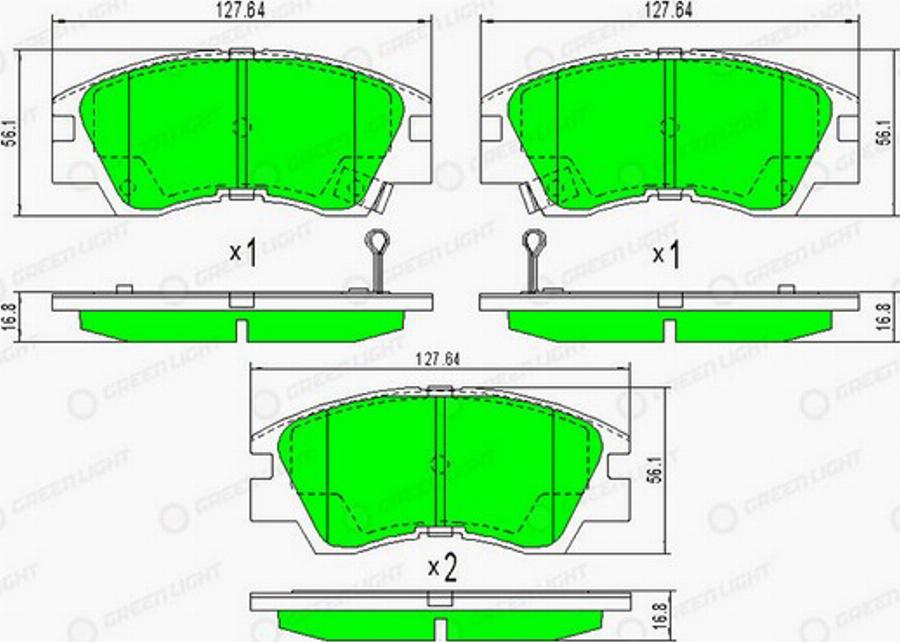 Green Light GLBP0322 - Kit pastiglie freno, Freno a disco autozon.pro