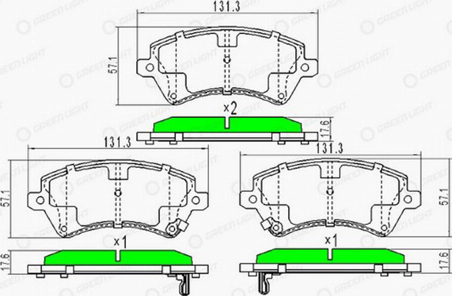 Green Light GLBP0290 - Kit pastiglie freno, Freno a disco autozon.pro