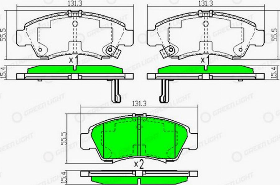 Green Light GLBP0249 - Kit pastiglie freno, Freno a disco autozon.pro