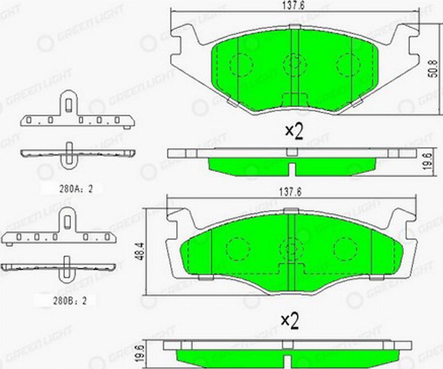 Green Light GLBP0243 - Kit pastiglie freno, Freno a disco autozon.pro