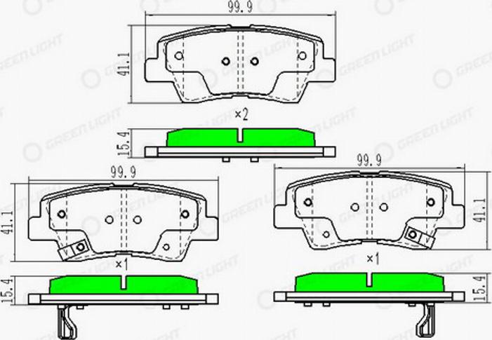 Green Light GLBP0253 - Kit pastiglie freno, Freno a disco autozon.pro