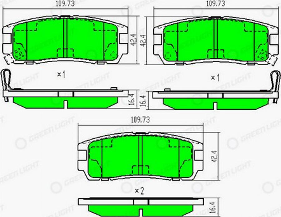 Green Light GLBP0214 - Kit pastiglie freno, Freno a disco autozon.pro