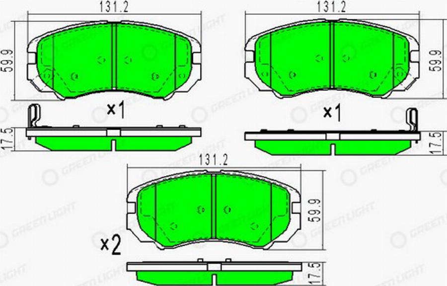 Green Light GLBP0218 - Kit pastiglie freno, Freno a disco autozon.pro