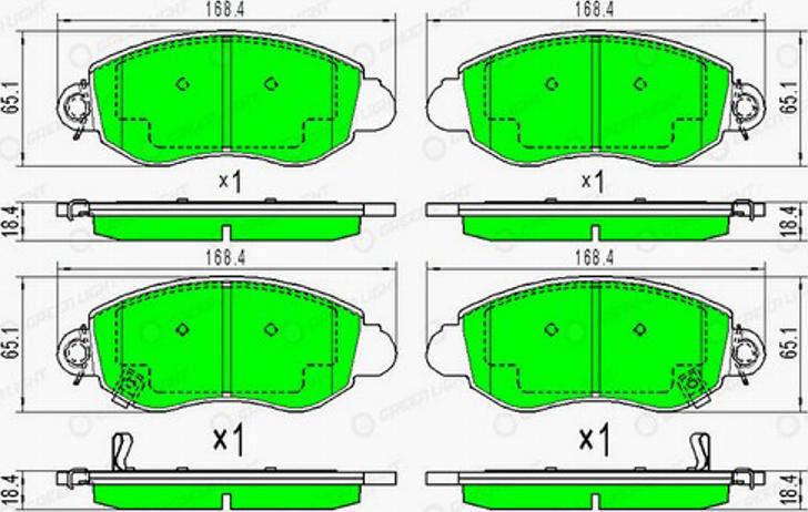 Green Light GLBP0282 - Kit pastiglie freno, Freno a disco autozon.pro