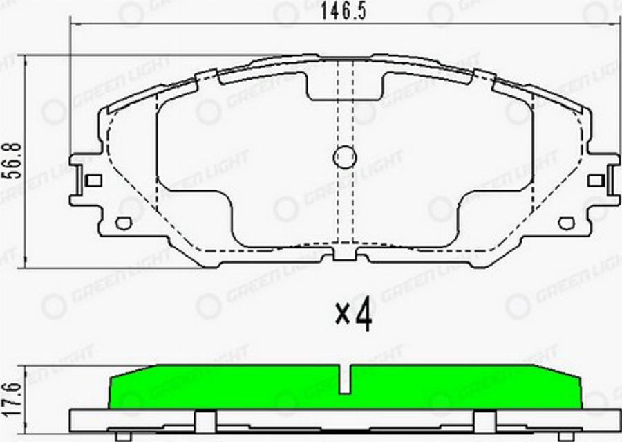 Green Light GLBP0230 - Kit pastiglie freno, Freno a disco autozon.pro