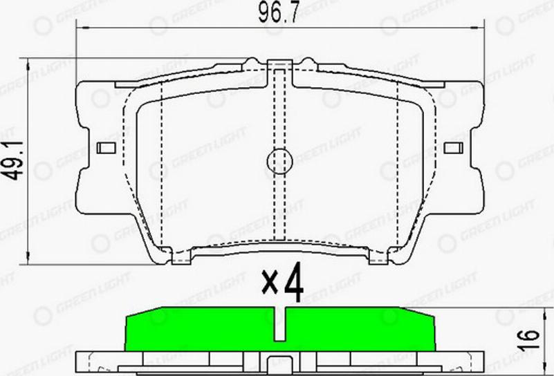 Green Light GLBP0233 - Kit pastiglie freno, Freno a disco autozon.pro