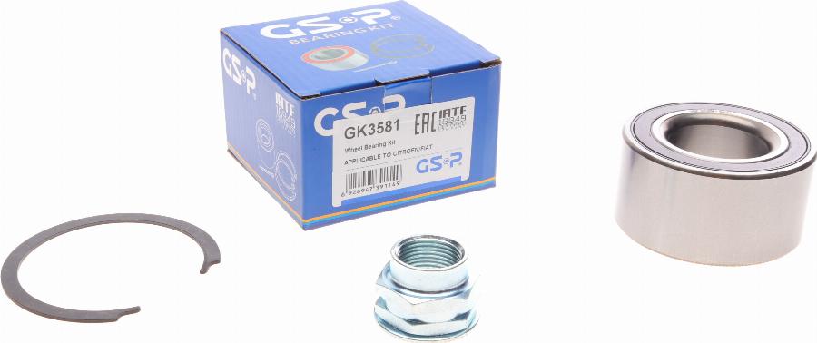 GSP GK3581 - Kit cuscinetto ruota autozon.pro