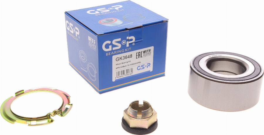 GSP GK3648 - Kit cuscinetto ruota autozon.pro