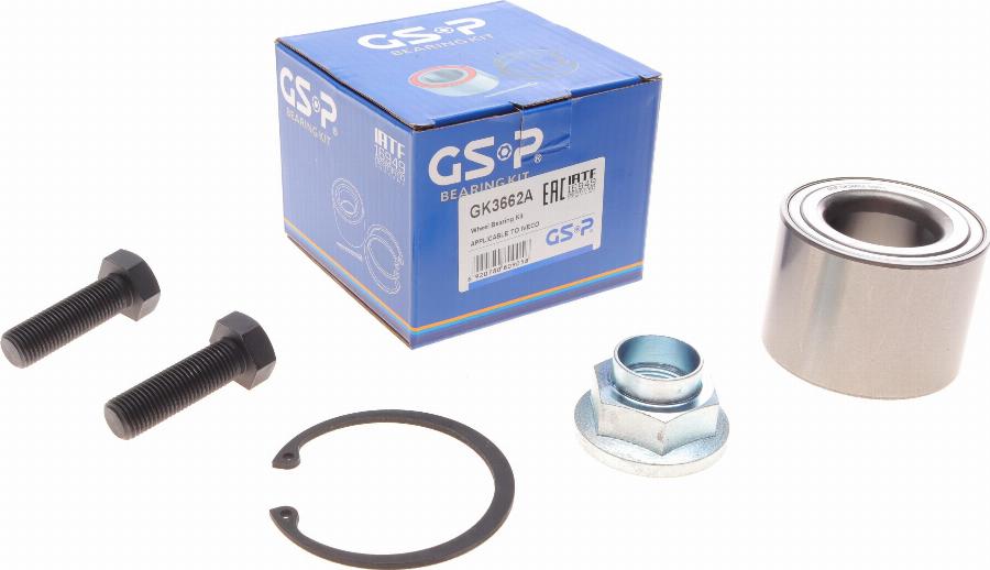 GSP GK3662A - Kit cuscinetto ruota autozon.pro