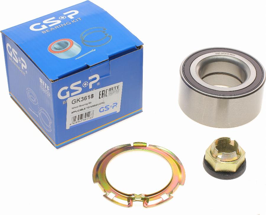 GSP GK3618 - Kit cuscinetto ruota autozon.pro