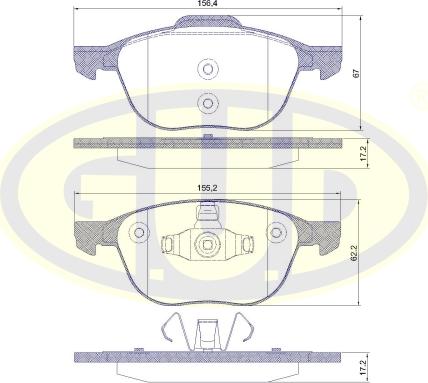 G.U.D. GBP108200 - Kit pastiglie freno, Freno a disco autozon.pro