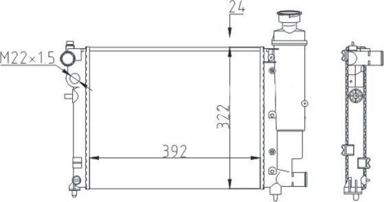 Hart 605 564 - Radiatore, Raffreddamento motore autozon.pro